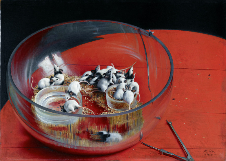 Richard Mueller, Japanische Tanzm�use, �l auf Holz 1910