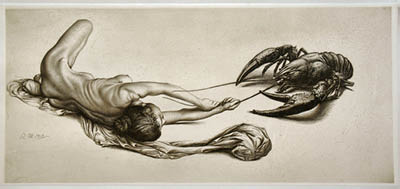 Richard M&uuml;ller (1874-1954),eine surreale Szenerie in perfekt in Anatomie und
Perspektive,a surreal scene perfectly composed