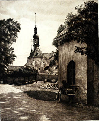 Richard M&uuml;ller (1874-1954),Kloster in der N&auml;he von M&uuml;llers Gebursort Tschirnitz
in B&ouml;hmen,Monastery near M&uuml;llers birthplace in Bohemia