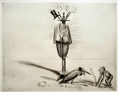 Richard M&uuml;ller
(1874-1954),1918,1918: Illusions on the coat-rack, a crouching, wretched creature turns out