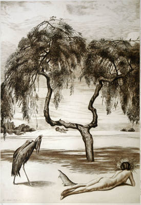 Richard M&uuml;ller (1874-1954),Symbolistische Darstellung voller sensueller
Bez&uuml;glichkeiten,a large, decorative print loaded with symbolism