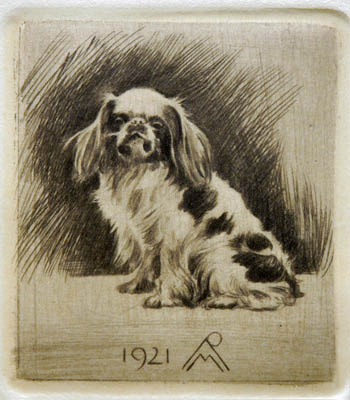 Richard M&uuml;ller (1874-1954),Einer von Richard M&uuml;llers Hunden in reizvoller
Darstellung,one of M&uuml;llers dog-puppies