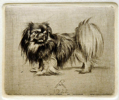 Richard M&uuml;ller (1874-1954),Sehr fein gearbeitete Darstellung des von R. M&uuml;llers
geliebten Pekinesen,very fine worked out print of M&uuml;llers beloved dog