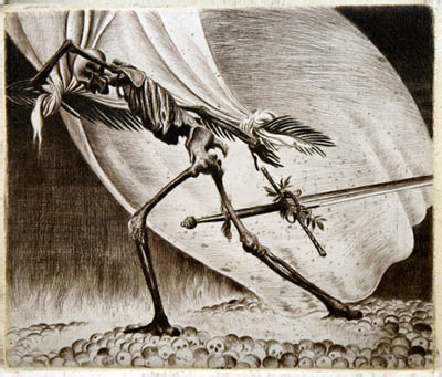 Richard M&uuml;ller (1874-1954),1918 setzt sich M&uuml;ller mit der Sinnlosigkeit von Kriegen
auseinander,Triumpp of the death after a senseless mass of deaths, created after WW I.