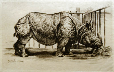 Richard M&uuml;ller (1874-1954),Die Panzerhaut des urzeitlichen Tieres in ihrer Stofflichkeit
perfekt erfa&szlig;t,the charakter of this primeval creature is perfectly executed